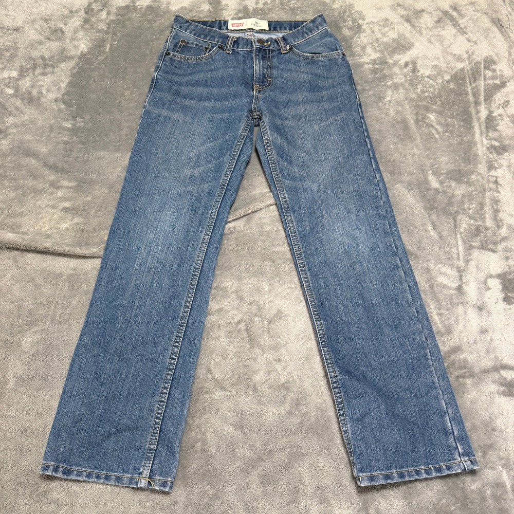 Levis 505 Size 12 Regular Straight Leg Kids Jeans Blue Medium Wash Denim